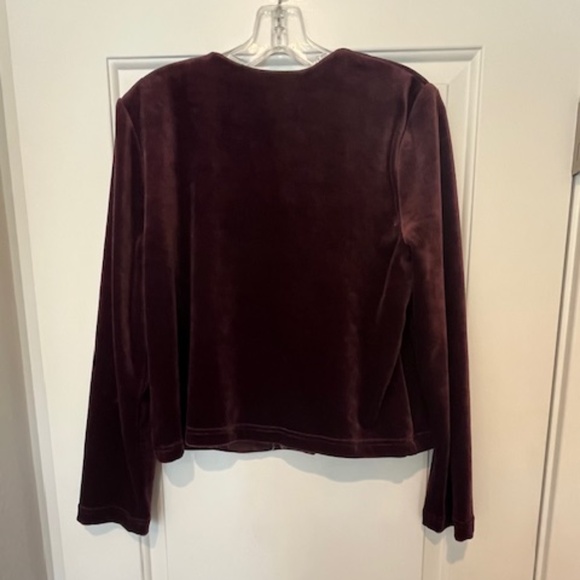 KD Spring Burgundy Velvet Gold Asian Design Jacket SzS Art To Wear Dark Romance - Picture 3 of 9